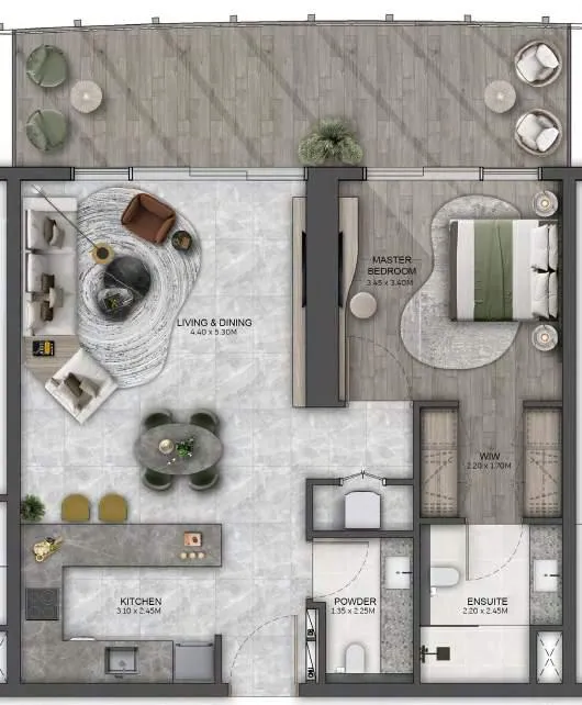 Kanyon by Beyond 1 Bedroom Floor Plan