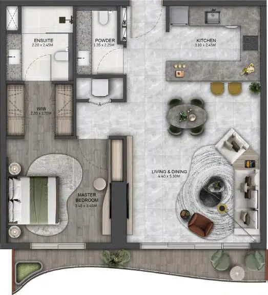 Kanyon by Beyond 2 Bedroom Floor Plan